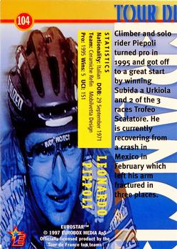 1997 Eurostar Tour de France #104 Leonardo Piepoli Back